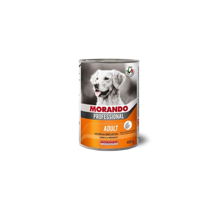 MORANDO PROFESSIONAL ADULT DOG WET FOOD ΑΡΝΙ ΚΑΙ ΡΥΖΙ ΚΟΜΜΑΤΑΚΙΑ 405gr