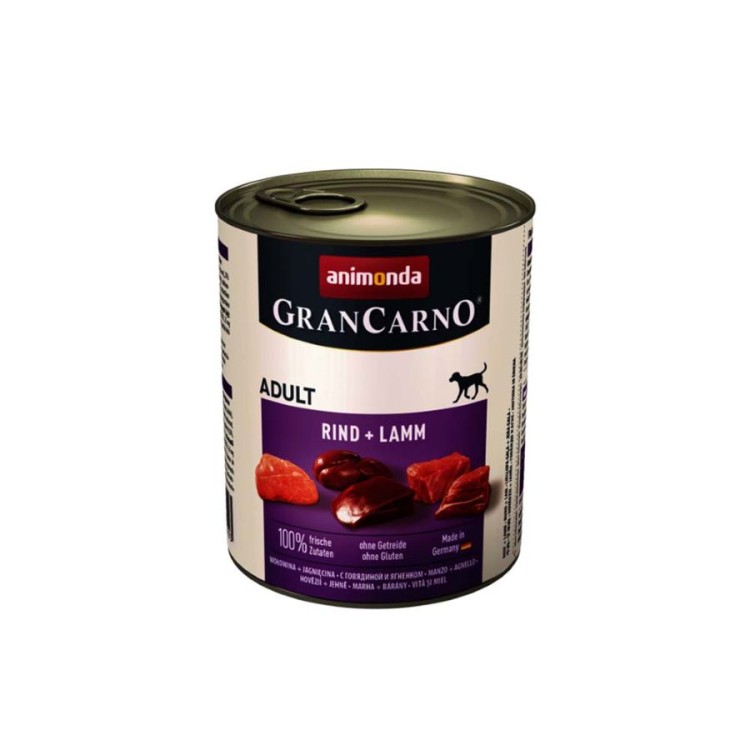 ANIMONDA GRAN CARNO ADULT DOG WET FOOD ΒΟΔΙΝΟ ΚΑΙ ΑΡΝΙ 800gr