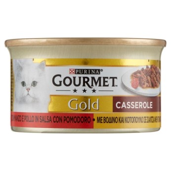 PURINA GOURMET GOLD DUO ADULT CAT WET FOOD ΒΟΔΙΝΟ ΚΑΙ ΚΟΤΟΠΟΥΛΟ ΚΟΜΜΑΤΑΚΙΑ ΣΕ ΣΑΛΤΣΑ 85gr