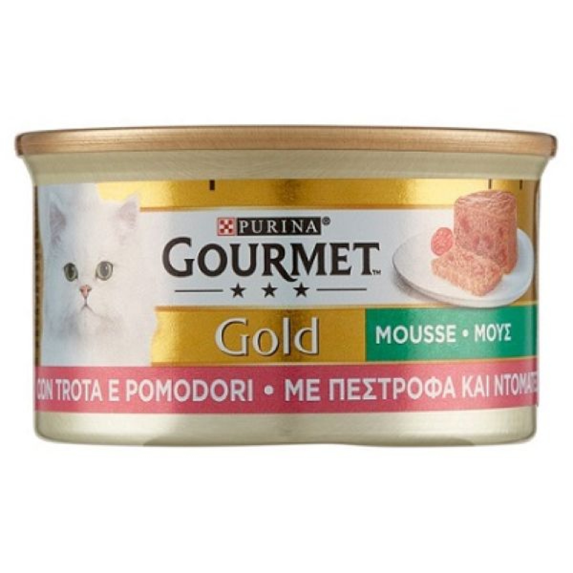 PURINA GOURMET GOLD ADULT CAT WET FOOD MOUSSE ΠΕΣΤΡΟΦΑ ΚΑΙ ΝΤΟΜΑΤΑ 85gr