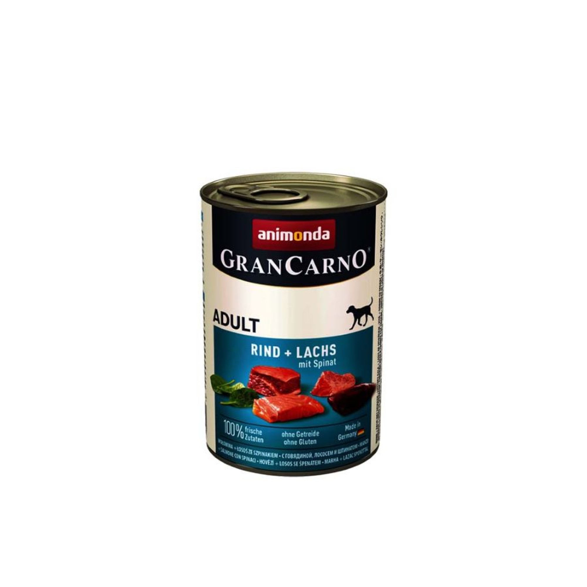 ANIMONDA GRAN CARNO ADULT DOG WET FOOD ΣΟΛΟΜΟΣ ΚΑΙ ΣΠΑΝΑΚΙ 400gr