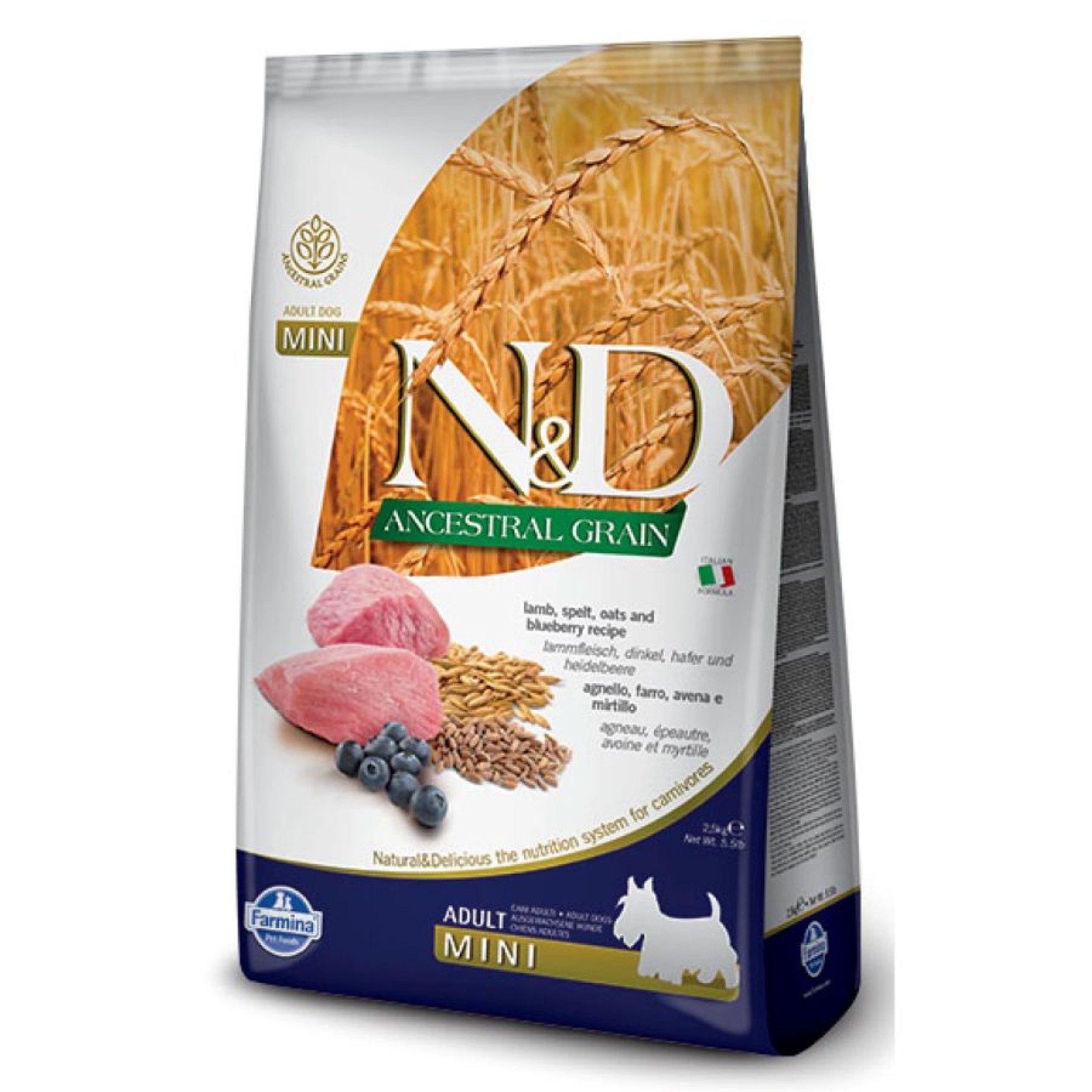 ND LOW GRAIN LAMB AND BLUEBERRY ADULT MINI 2.5kg