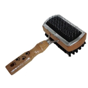 PET CAMELOT ΒΟΥΡΤΣΑ SLICKER ΞΥΛΙΝΗ ΔΙΠΛΗΣ ΟΨΕΩΣ ΜΕ ΤΡΙΧΑ ΚΑΙ ΣΥΡΜΑ PET CAMELOT ΒΟΥΡΤΣΑ SLICKER ΞΥΛΙΝΗ ΔΙΠΛΗΣ ΟΨΕΩΣ ΜΕ ΤΡΙΧΑ ΚΑΙ ΣΥΡΜΑ