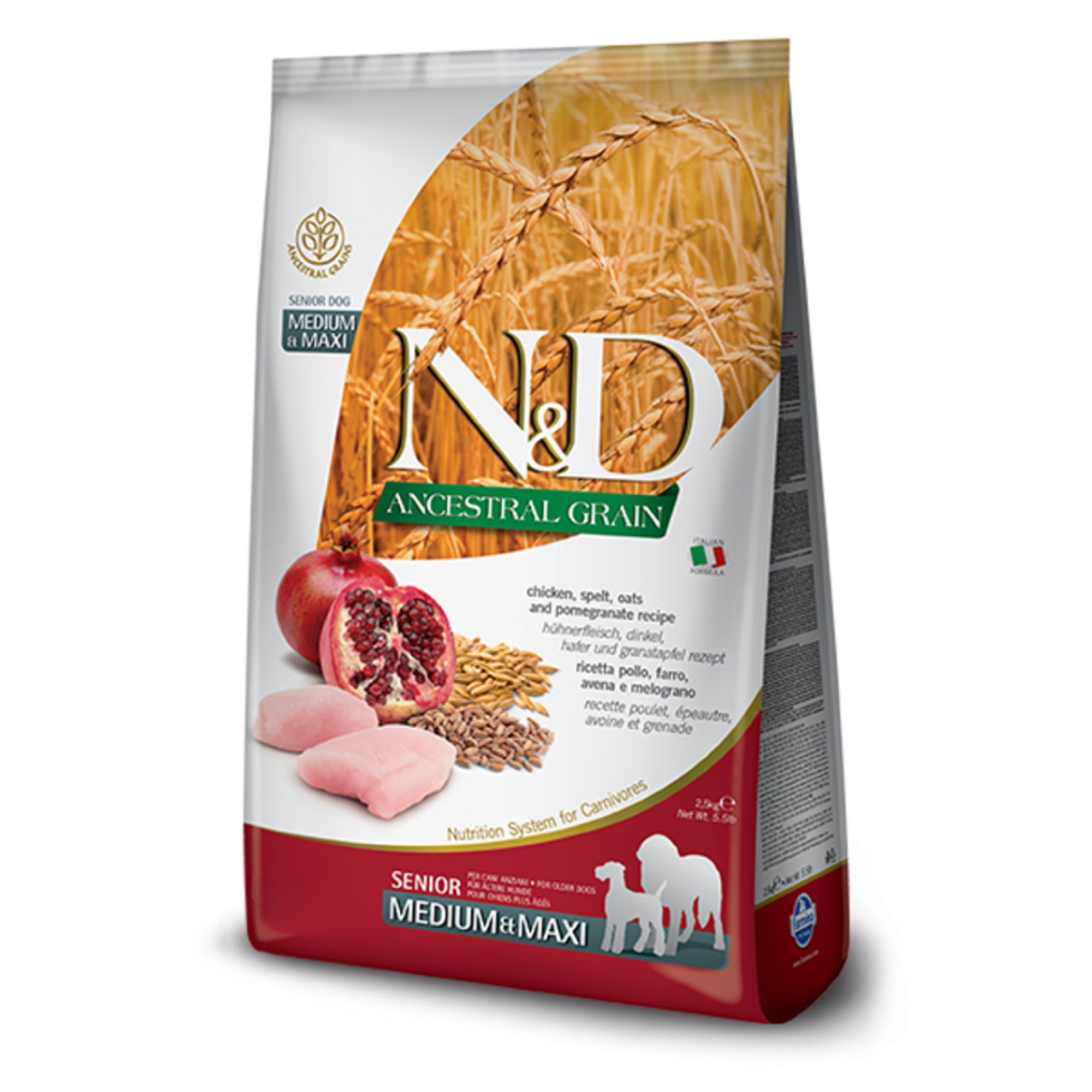 ND LOW GRAIN CHICKEN AND POMEGRANATE SENIOR MEDIUM MAXI 12kg