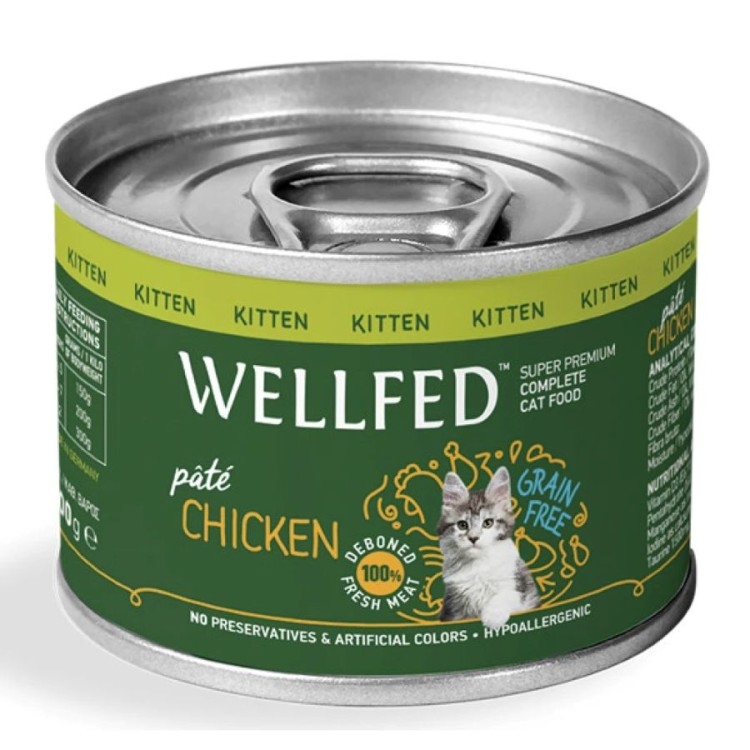 WELLFED GRAIN FREE KITTEN CAT WETFOOD PATE ΚΟΤΟΠΟΥΛΟ 200gr WELLFED GRAIN FREE KITTEN CAT WETFOOD PATE ΚΟΤΟΠΟΥΛΟ 200gr