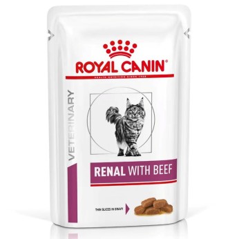 ROYAL CANIN VETERINARY DIET ADULT CAT RENAL BEEF THIN SLICES IN GRAVY POUCH 85GR ROYAL CANIN VETERINARY DIET ADULT CAT RENAL BEEF THIN SLICES IN GRAVY POUCH 85GR