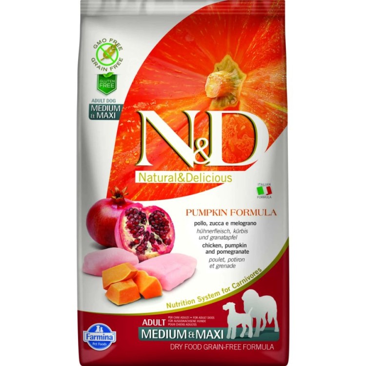 ND GRAIN FREE PUMPKIN CHICKEN AND POMEGRANATE ADULT MEDIUM MAXI 2.5kg