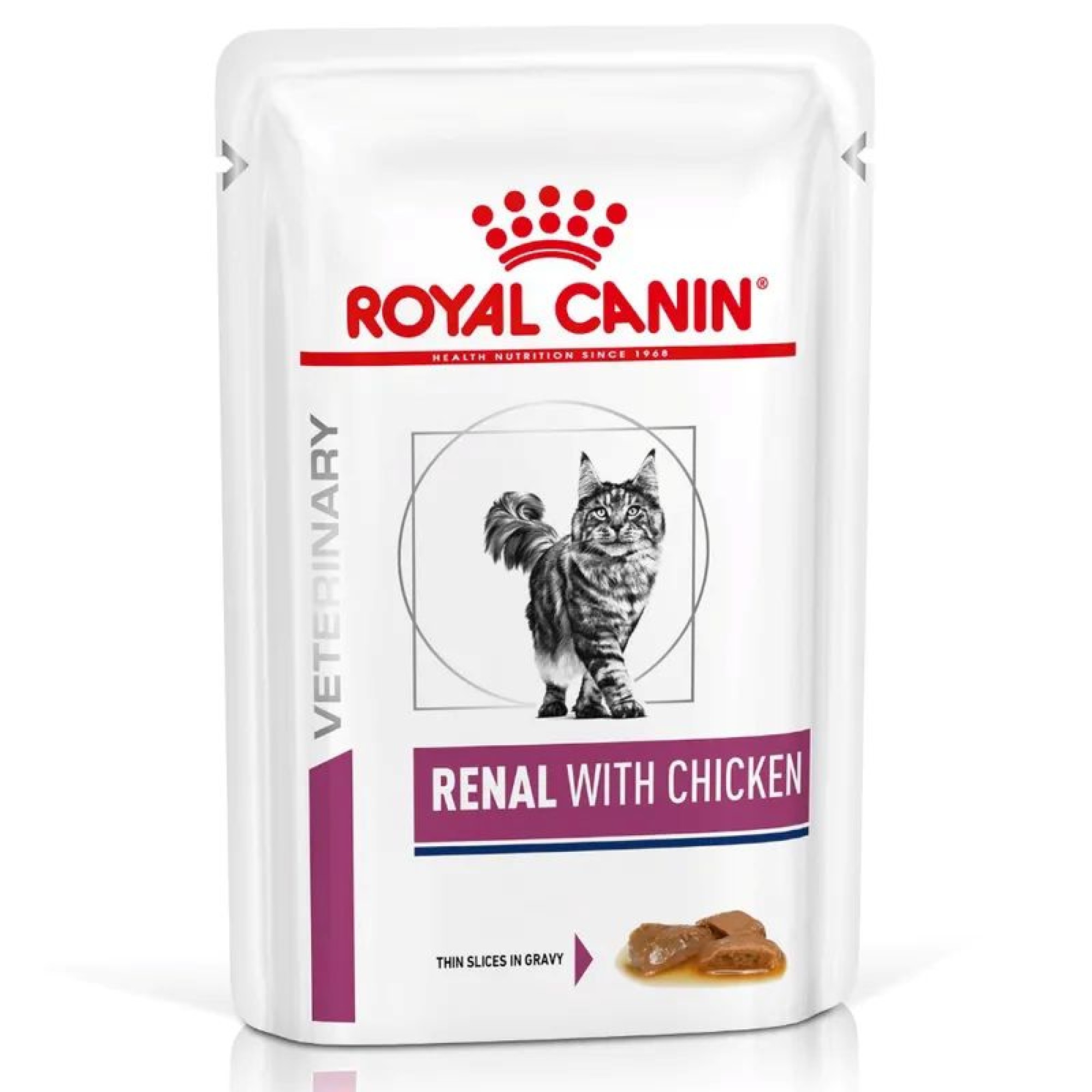 ROYAL CANIN VETERINARY DIET ADULT CAT RENAL CHICKEN THIN SLICES IN GRAVY POUCH 85GR