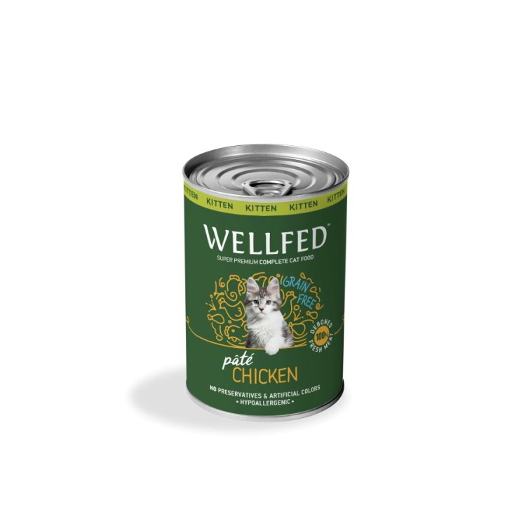 WELLFED GRAIN FREE KITTEN CAT WET FOOD PATE ΚΟΤΟΠΟΥΛΟ 400gr WELLFED GRAIN FREE KITTEN CAT WET FOOD PATE ΚΟΤΟΠΟΥΛΟ 400gr