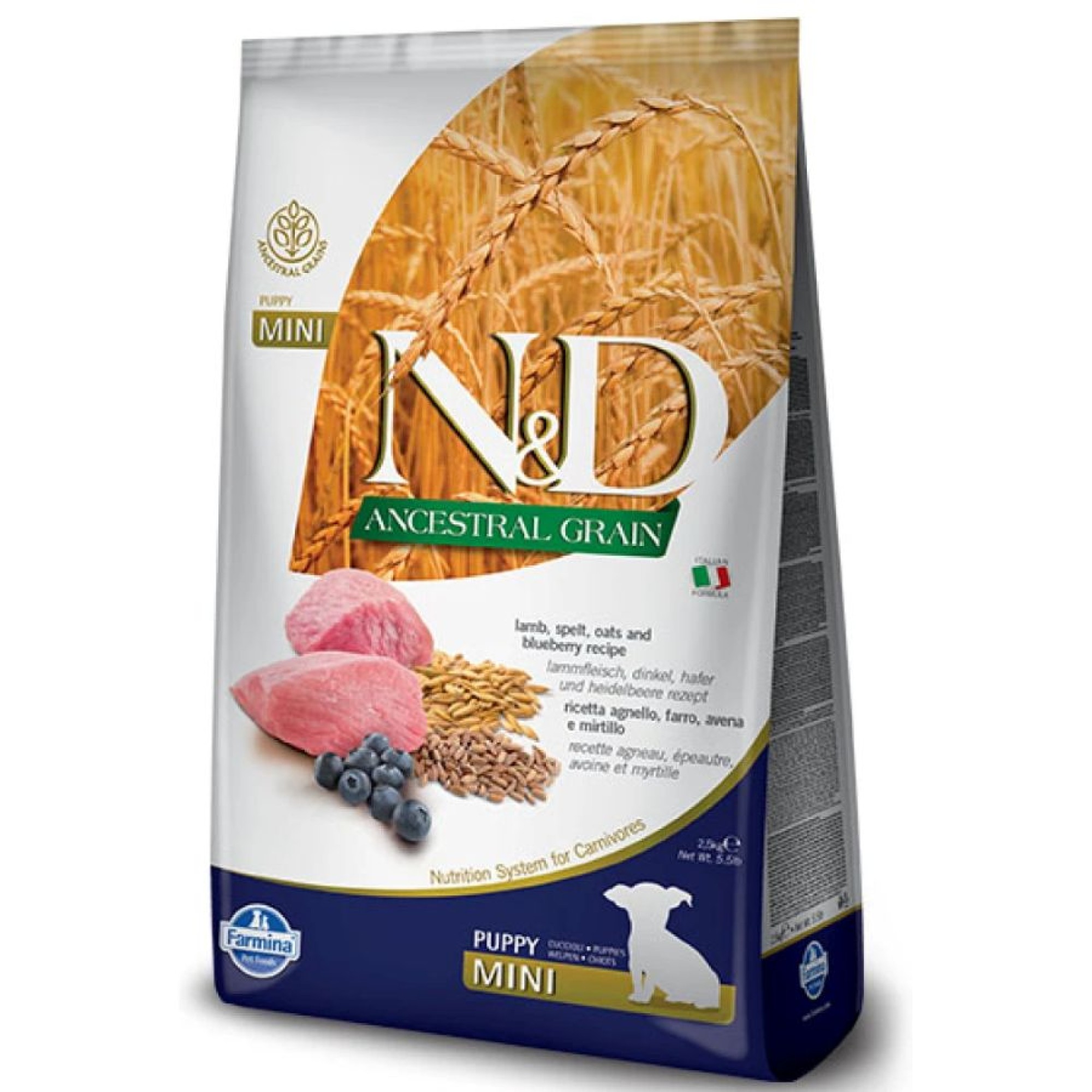 ND LOW GRAIN LAMB AND BLUEBERRY PUPPY MINI 2.5kg