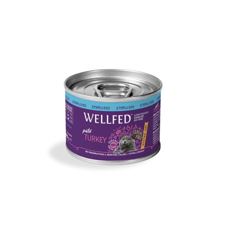 WELLFED CEREAL FREE INTESTINAL CARE STERILISED ADULT CAT WET FOOD PATE ΓΑΛΟΠΟΥΛΑ 200gr