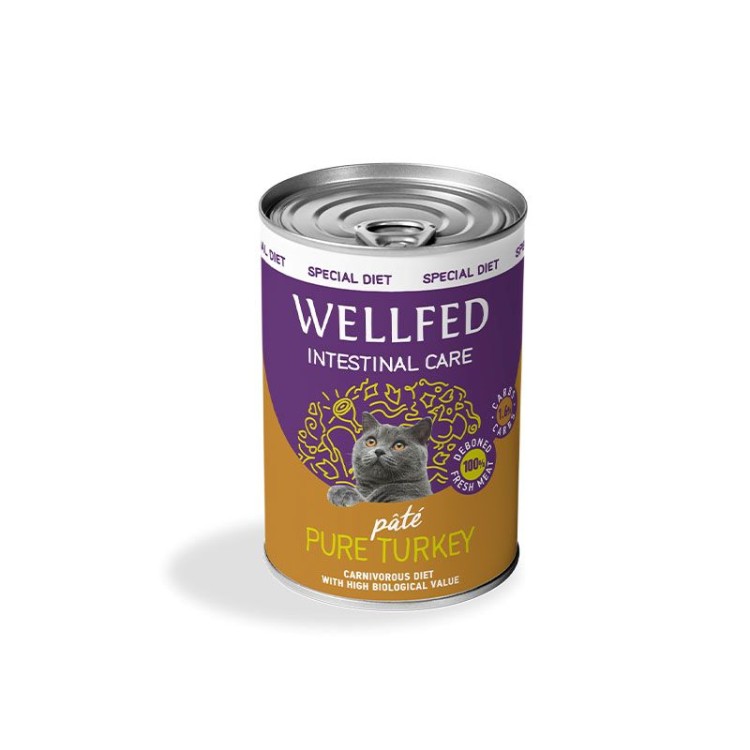 WELLFED CEREAL FREE INTESTINAL CARE STERILISED ADULT CAT WET FOOD PATE ΓΑΛΟΠΟΥΛΑ 400gr