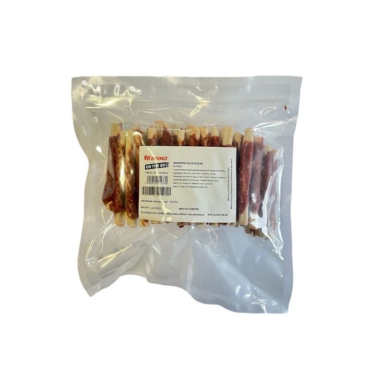 ON THE GO WRAPPED DUCK STICKS ΛΙΧΟΥΔΙΑ ΣΚΥΛΟΥ ΜΕ ΓΕΥΣΗ ΠΑΠΙΑΣ 50pcs ON THE GO WRAPPED DUCK STICKS ΛΙΧΟΥΔΙΑ ΣΚΥΛΟΥ ΜΕ ΓΕΥΣΗ ΠΑΠΙΑΣ 50pcs