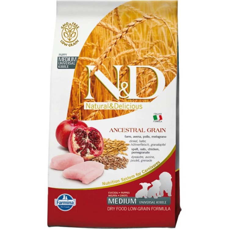 ND LOW GRAIN CHICKEN AND POMEGRANATE PUPPY MEDIUM MAXI 2.5kg
