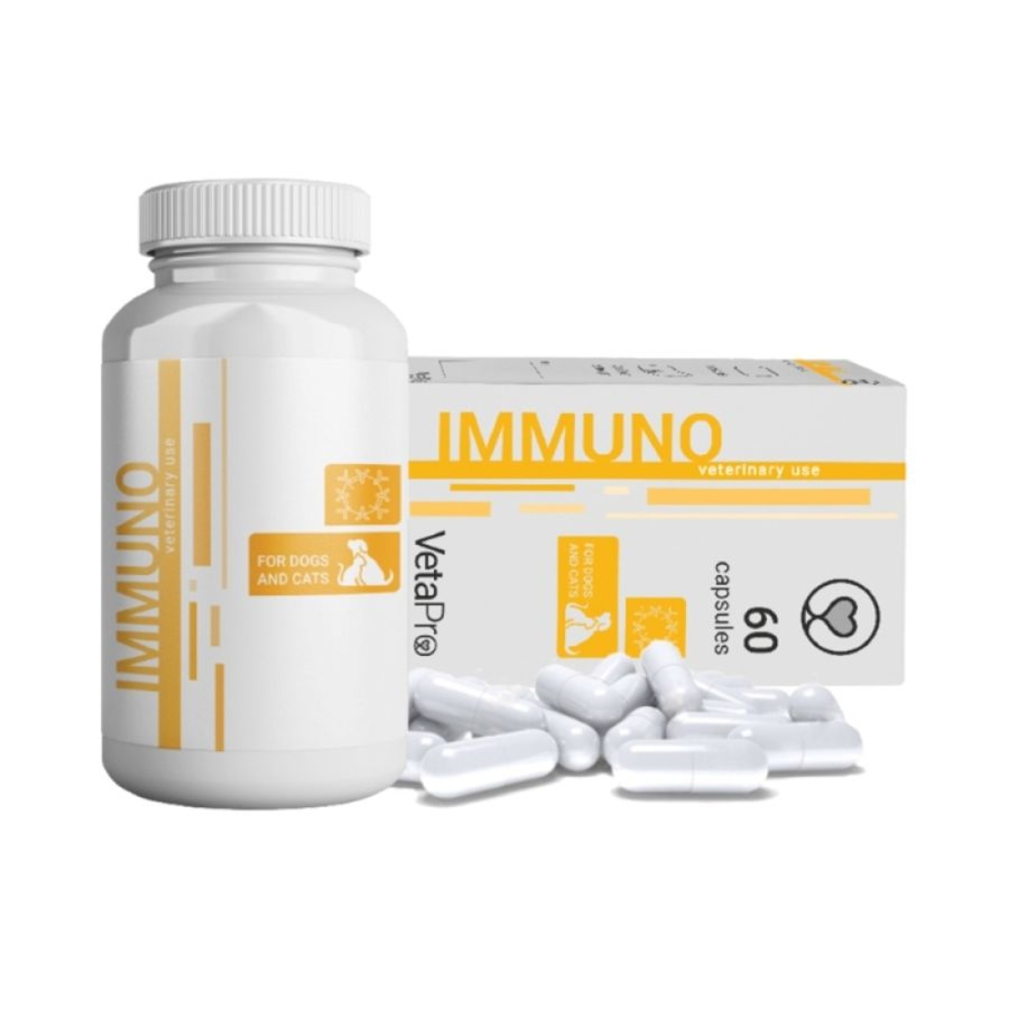 VETA PRO IMMUNO ΣΥΜΠΛΗΡΩΜΑ ΔΙΑΤΡΟΦΗΣ ENIΣΧΥΣΗΣ ΑΝΟΣΟΠΟΙΗΤΙΚΟΥ ΣΚΥΛΟΥ ΚΑΙ ΓΑΤΑΣ 60 ΚΑΨΟΥΛΕΣ