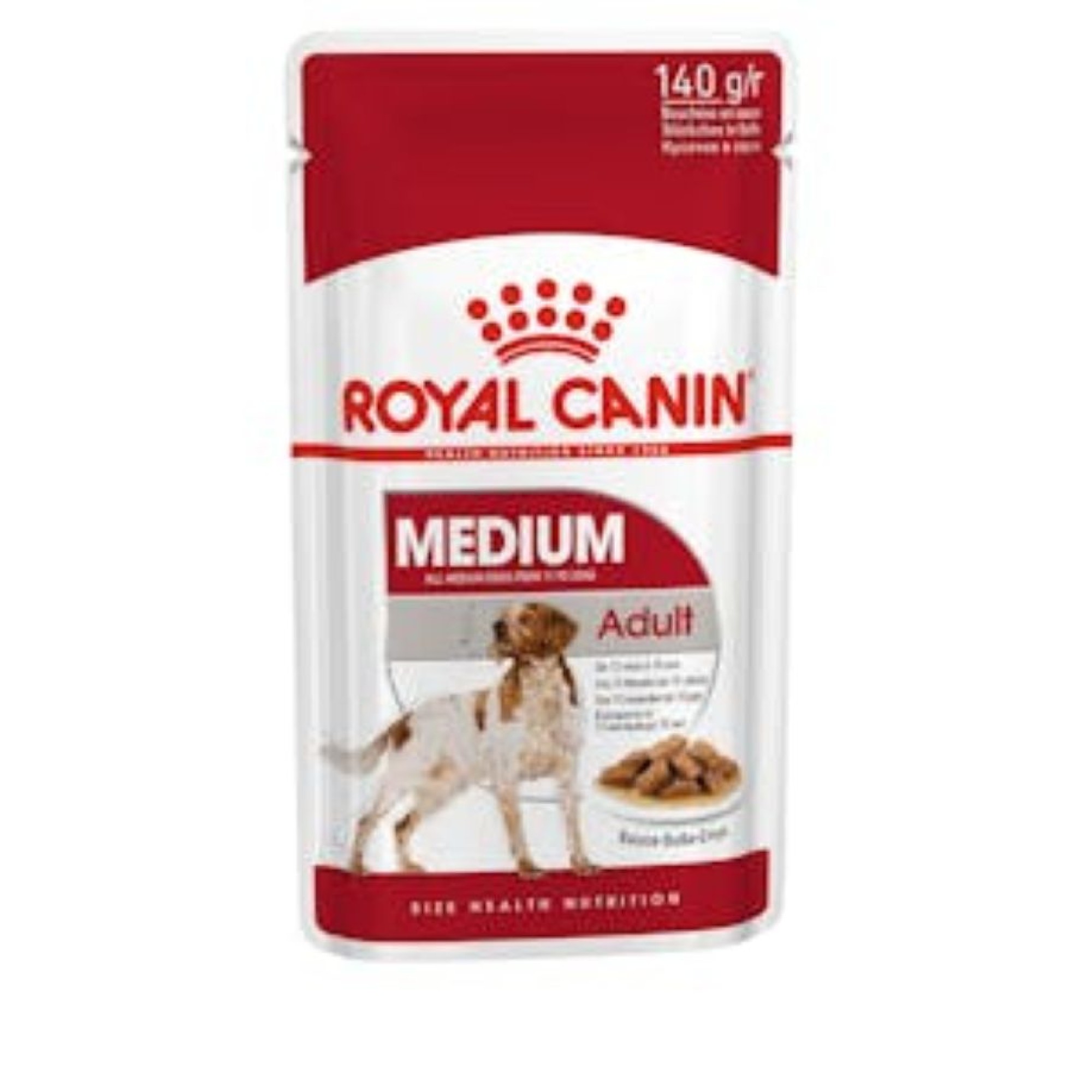 ROYAL CANIN MEDIUM ADULT DOG CHUNKS IN GRAVY POUCH 140gr