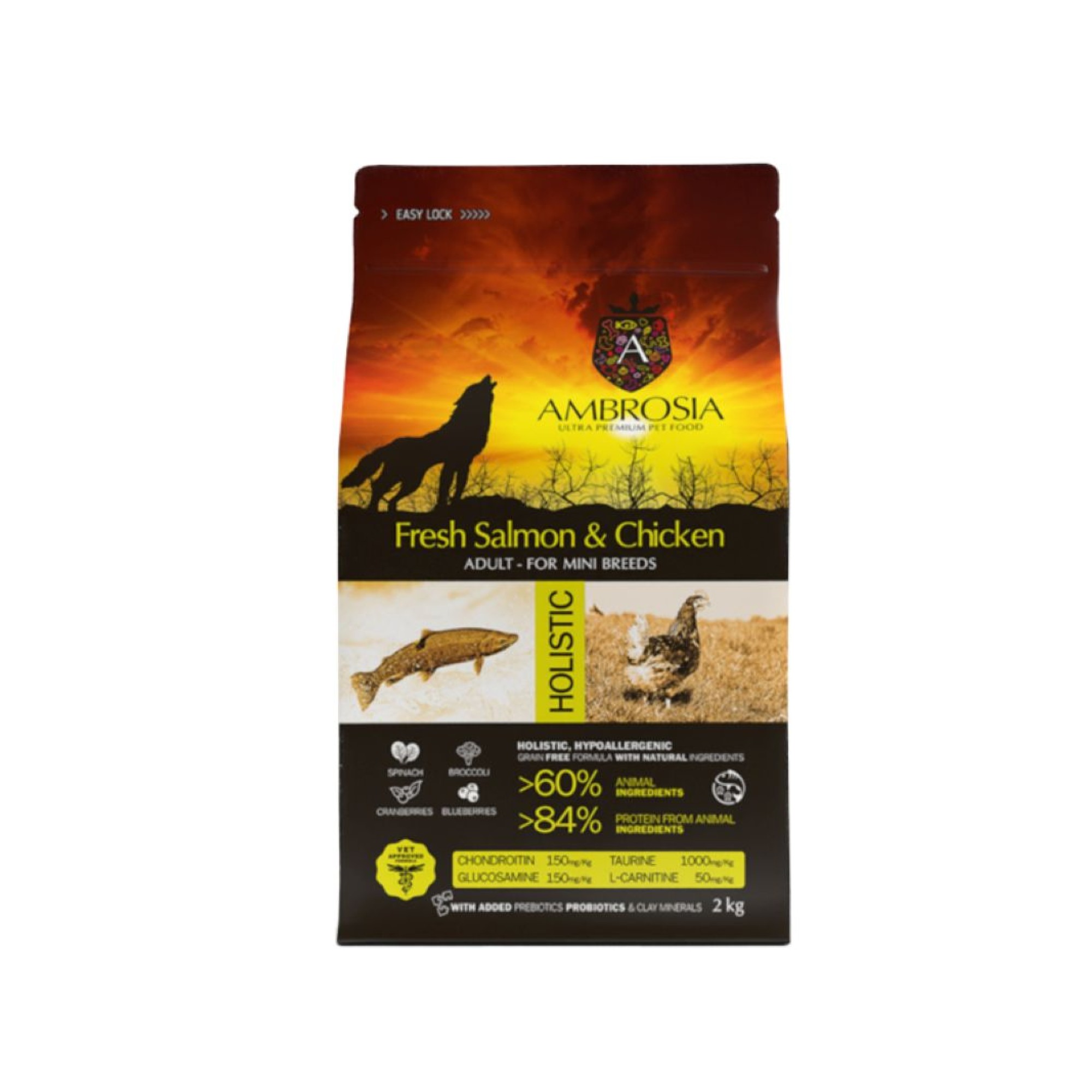 AMBROSIA GRAIN FREE ADULT DOG MINI BREEDS CHICKEN AND SALMON 6kg