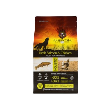 AMBROSIA GRAIN FREE ADULT DOG MINI BREEDS CHICKEN AND SALMON 6kg AMBROSIA GRAIN FREE ADULT DOG MINI BREEDS CHICKEN AND SALMON 6kg