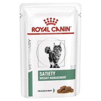 ROYAL CANIN VETERINARY DIET SATIETY WEIGHT MANAGEMENT ADULT CAT THIN SLICES IN GRAVY POUCH 85gr ROYAL CANIN VETERINARY DIET SATIETY WEIGHT MANAGEMENT ADULT CAT THIN SLICES IN GRAVY POUCH 85gr