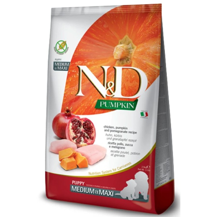 ND GRAIN FREE PUMPKIN CHICKEN AND POMEGRANATE PUPPY MEDIUM MAXI 12kg