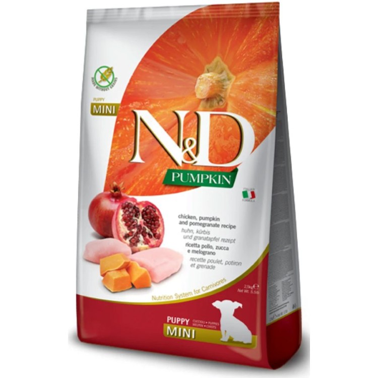 ND GRAIN FREE PUMPKIN CHICKEN AND POMEGRANATE PUPPY MINI 2.5kg