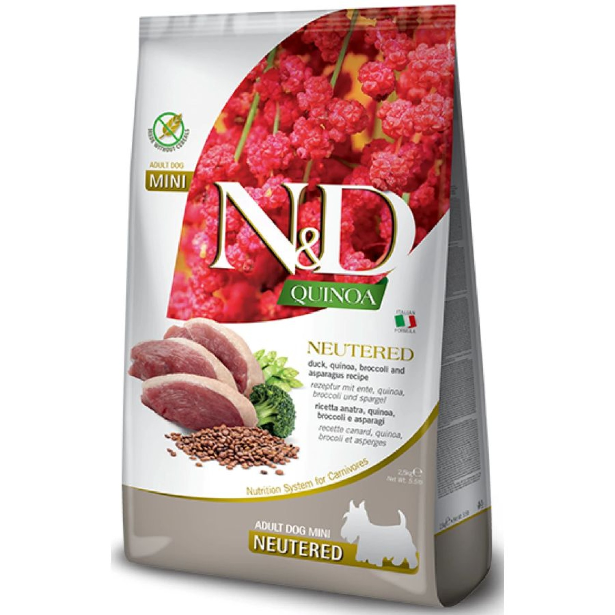 ND QUINOA NEUTERED DUCK ADULT DOG MINI  2.5kg