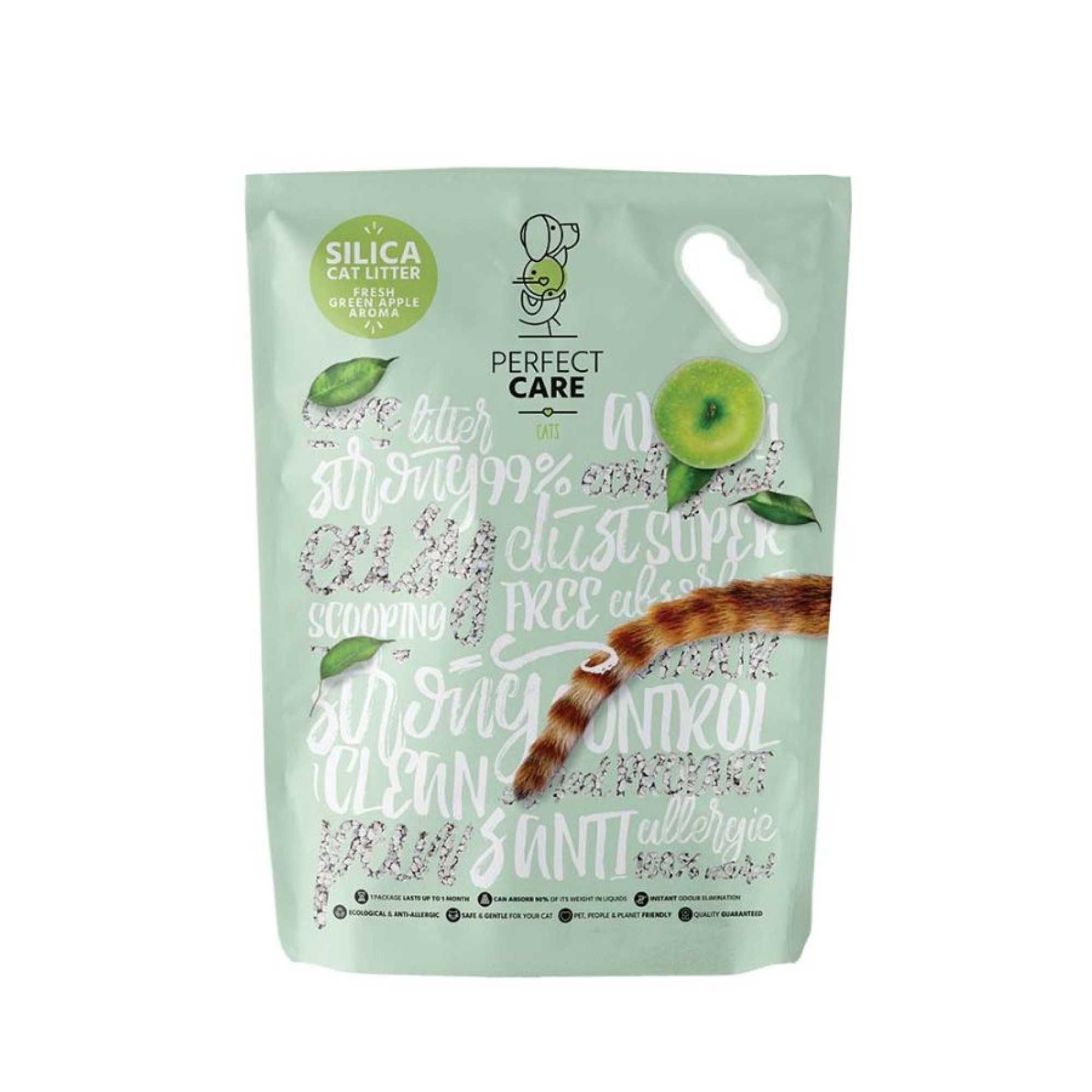 PERFECT CARE SILICA CAT LITTER ΠΡΑΣΙΝΟ ΜΗΛΟ 15lt