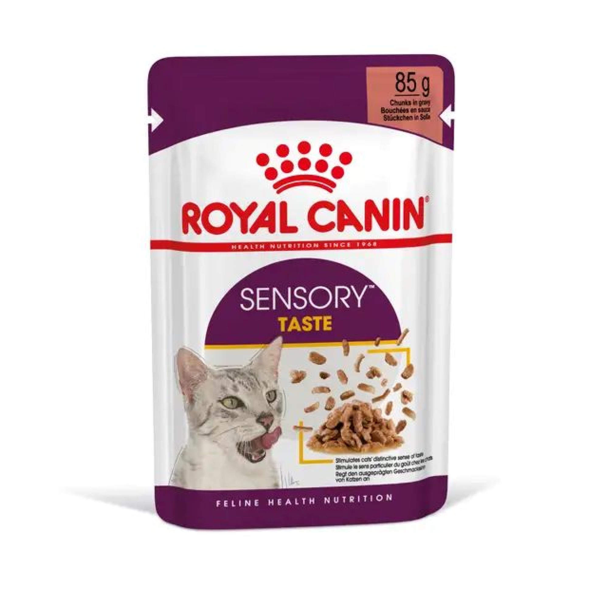 ROYAL CANIN SENSORY TASTE ADULT CAT CHUNKS IN GRAVY POUCH 85gr