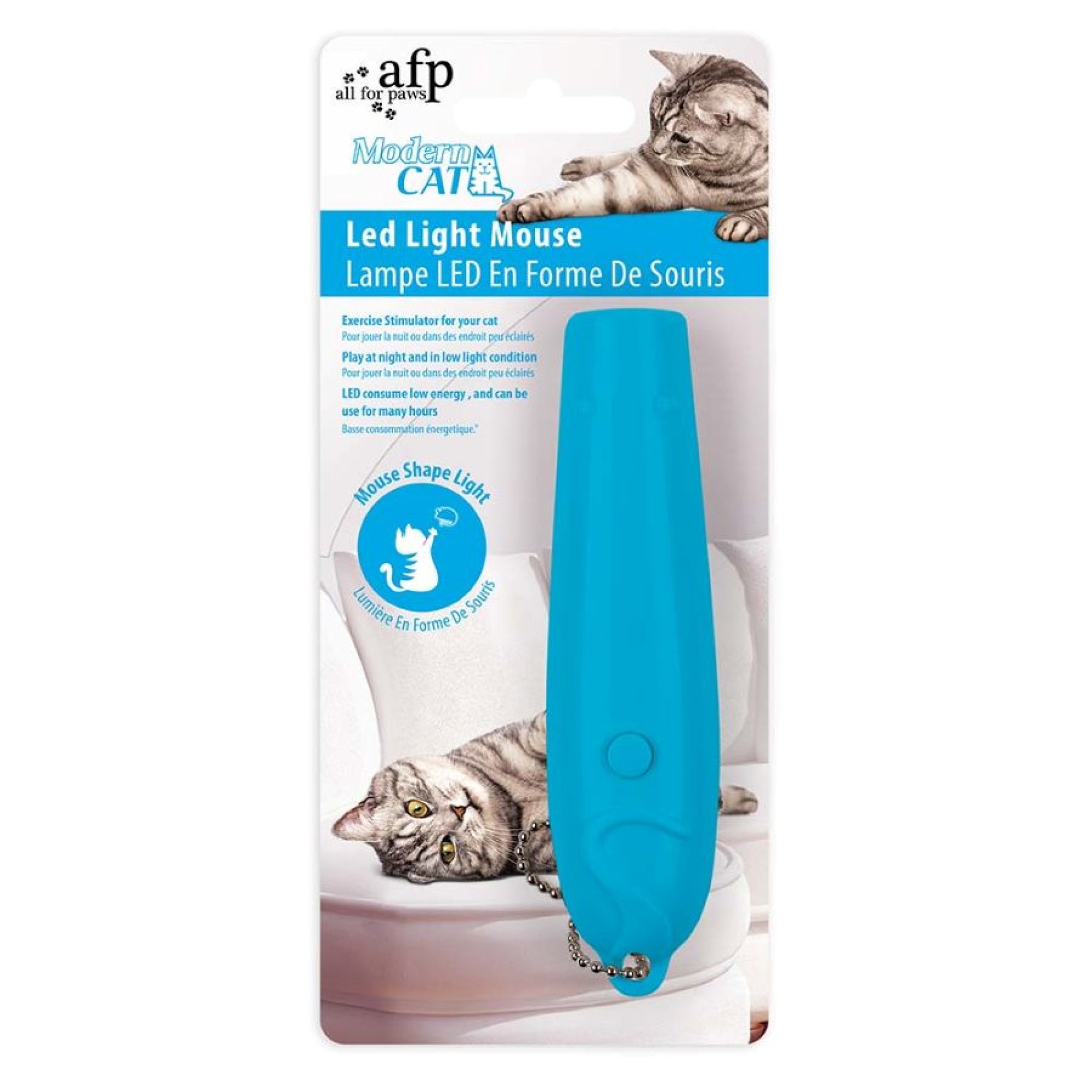 AFP ΠΑΙΧΝΙΔΙ ΓΑΤΑΣ MODERN CAT LED LIGHT MOUSE ΜΠΛΕ