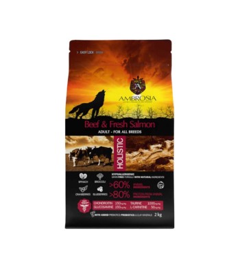 AMBROSIA GRAIN FREE ADULT ALL BREEDS BEEF AND FRESH SALMON 2kg AMBROSIA GRAIN FREE ADULT ALL BREEDS BEEF AND FRESH SALMON 2kg