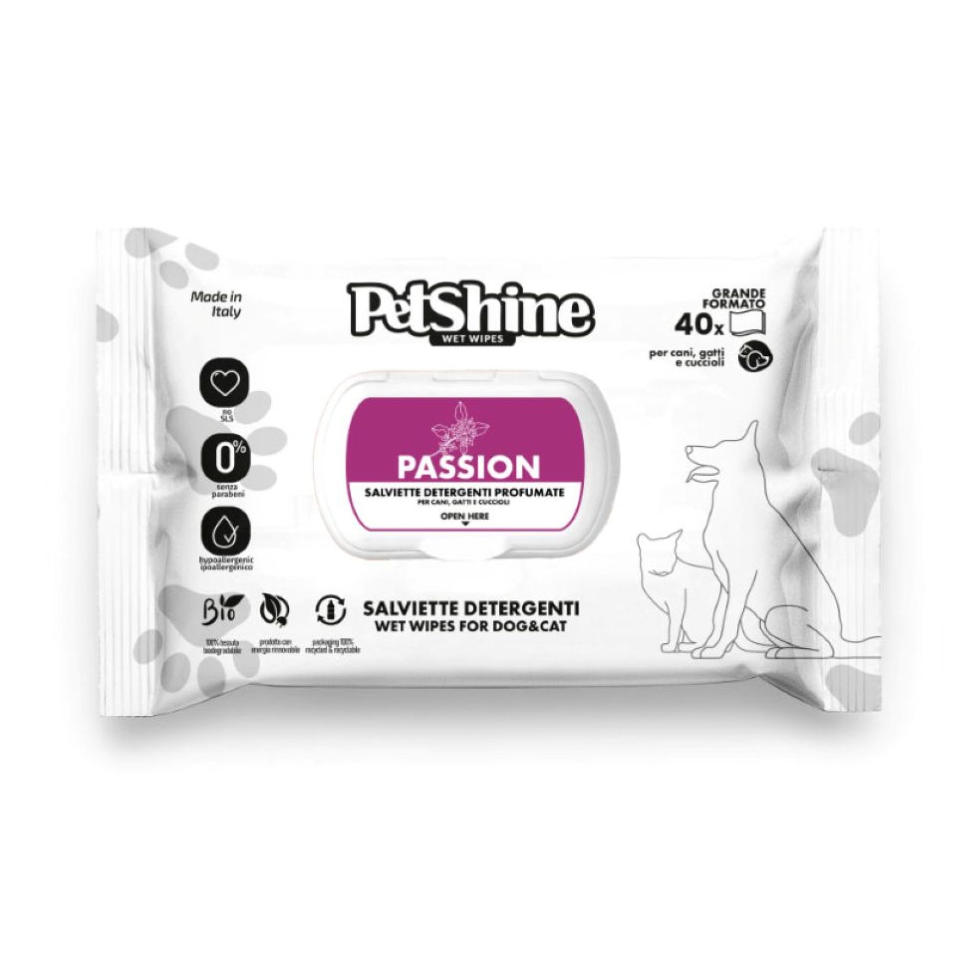 PETSHINE ΥΓΡΑ ΜΑΝΤΙΛΑΚΙΑ ΚΑΘΑΡΙΣΜΟΥ PASSION 40pcs