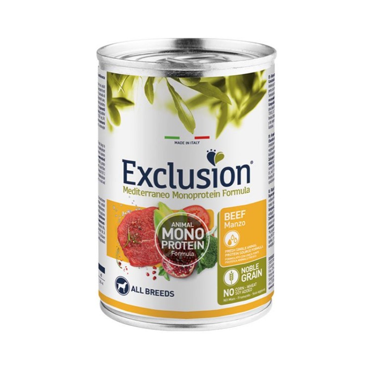 EXCLUSION MEDITERRANEO NOBLE GRAIN BEEF ADULT DOG ALL BREEDS 400gr