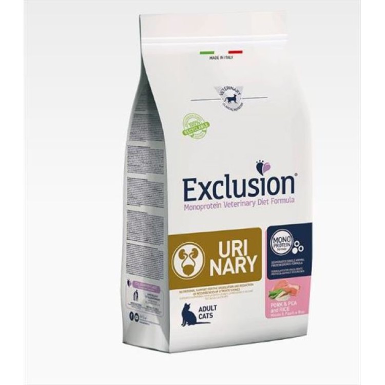 EXCLUSION VETERINARY DIET URINARY ADULT CAT PORK PEA AND RICE 1.5kg EXCLUSION VETERINARY DIET URINARY ADULT CAT PORK PEA AND RICE 1.5kg