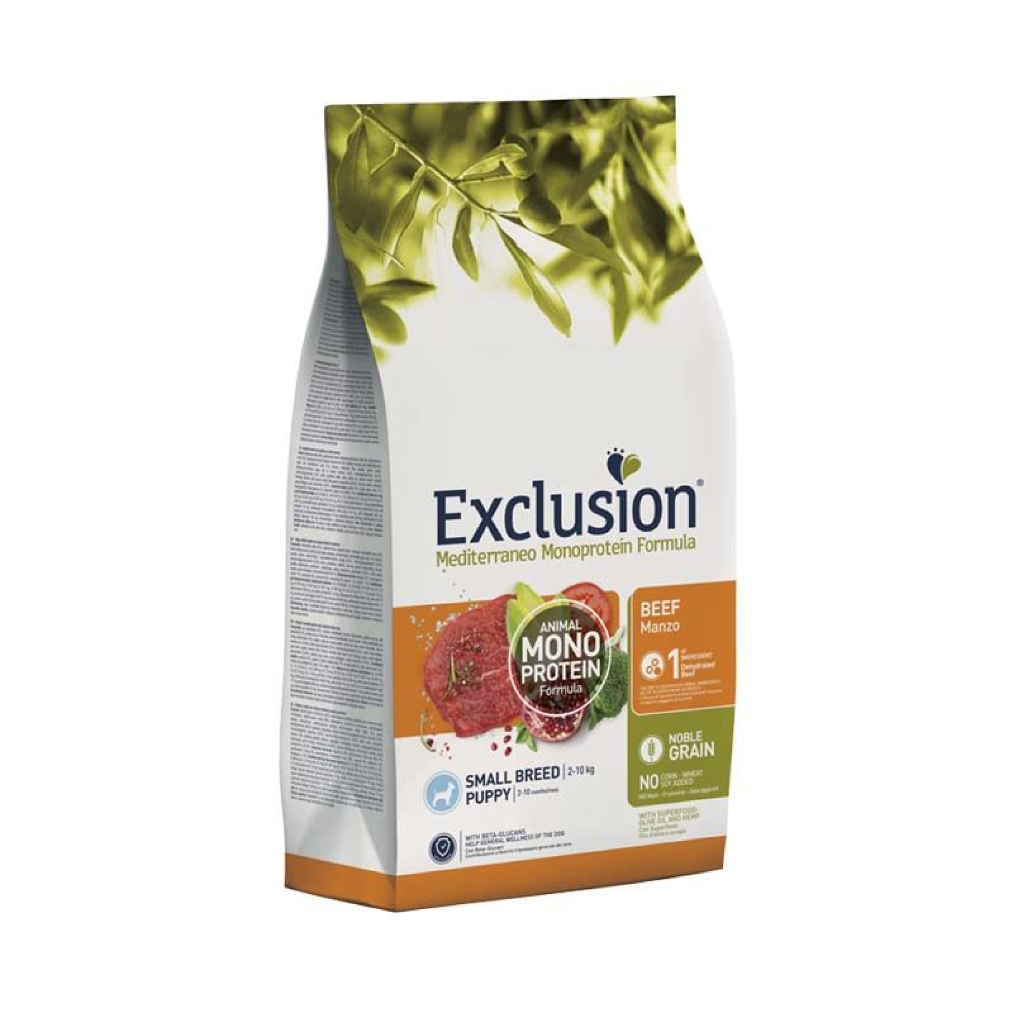 EXCLUSION MEDITERRANEO NOBLE GRAIN BEEF PUPPY DOG SMALL BREED 2kg