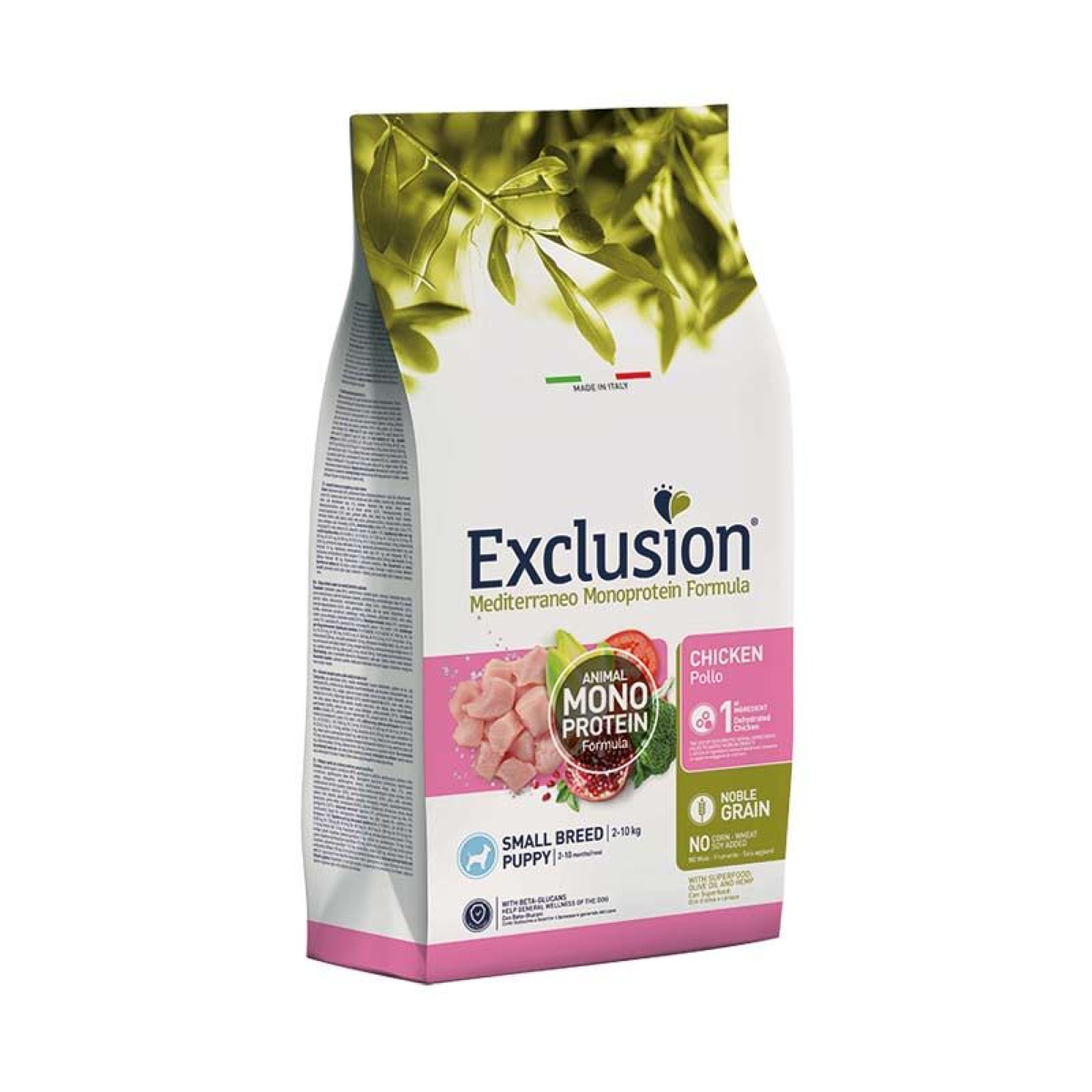 EXCLUSION MEDITERRANEO NOBLE GRAIN CHICKEN PUPPY DOG SMALL BREED 2Kg