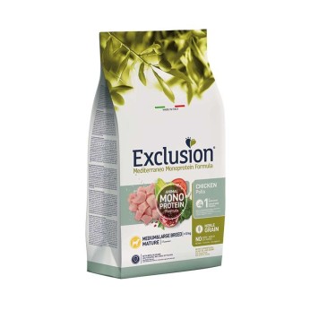 EXCLUSION MEDITERRANEO NOBLE GRAIN CHICKEN CHICKEN MATURE DOG MEDIUM AND LARGE BREEDS 3kg EXCLUSION MEDITERRANEO NOBLE GRAIN CHICKEN CHICKEN MATURE DOG MEDIUM AND LARGE BREEDS 3kg