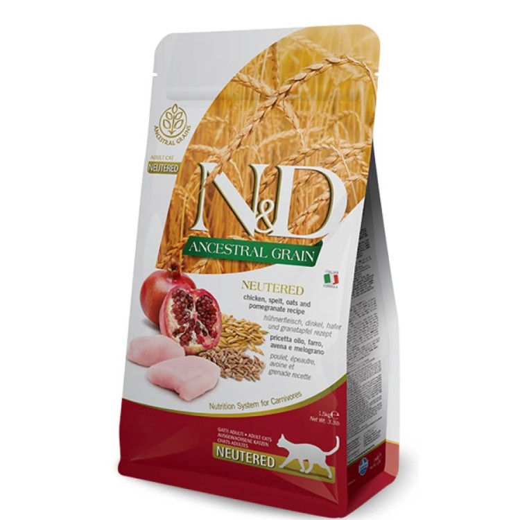 ND LOW GRAIN NEUTERED ADULT CAT CHICKEN AND POMEGRANATE 10kg