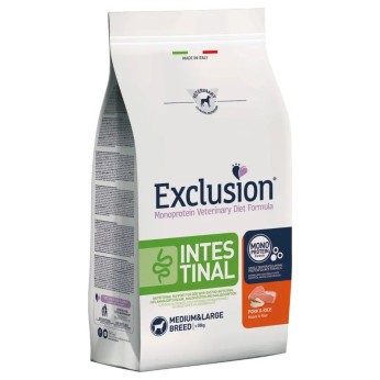 EXCLUSION VETERINARY DIET INTESTINAL PORK AND RICE ADULT DOG MEDIUM LARGE BREED 2kg EXCLUSION VETERINARY DIET INTESTINAL PORK AND RICE ADULT DOG MEDIUM LARGE BREED 2kg