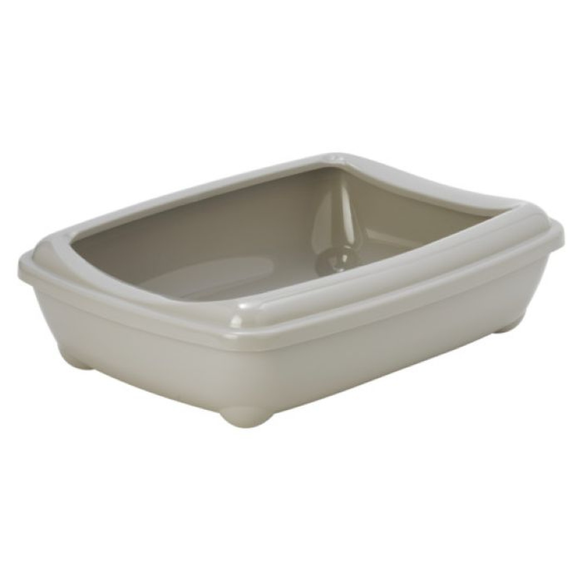 PET CAMELOT MODERNA ΑΝΟΙΧΤΗ ΛΕΚΑΝΗ ΓΑΤΑΣ ΓΚΡΙ ΜΕ ΠΡΟΣΤΑΤΕΥΤΙΚΟ ΠΛΑΙΣΙΟ 50x37cm