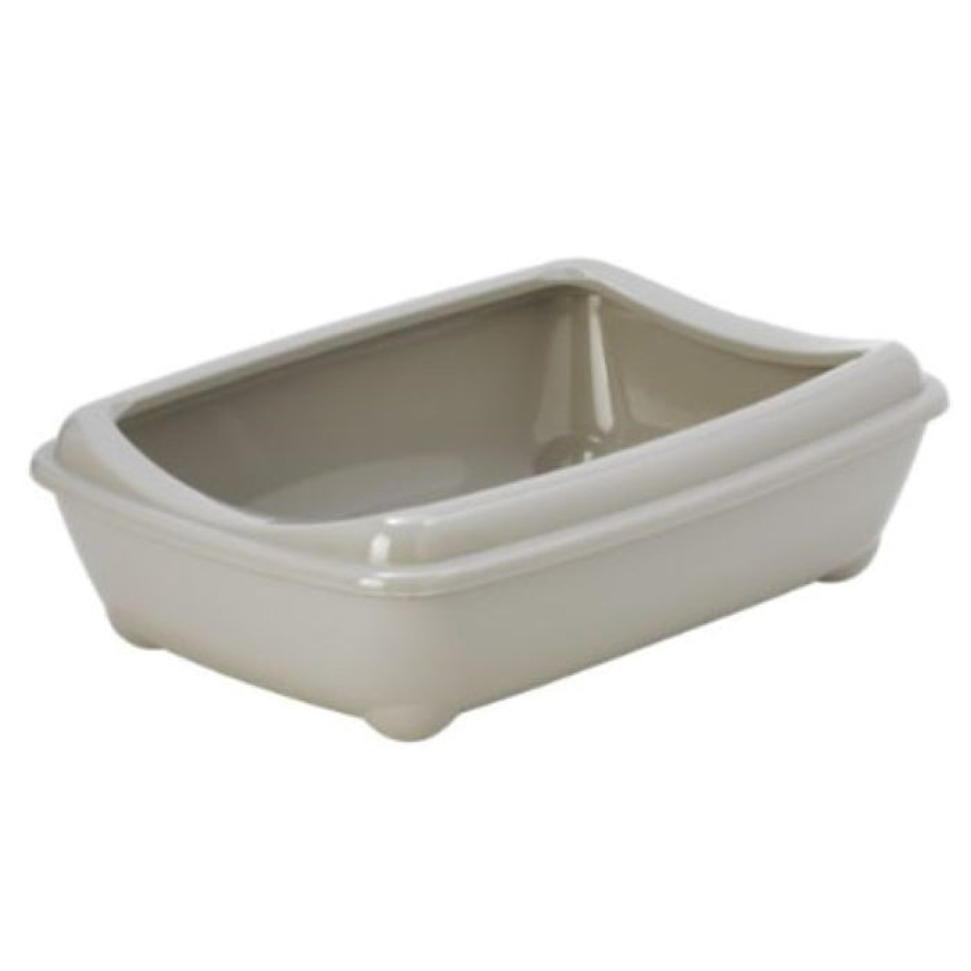 PET CAMELOT MODERNA ΑΝΟΙΧΤΗ ΛΕΚΑΝΗ ΓΑΤΑΣ ΓΚΡΙ ΜΕ ΠΡΟΣΤΑΤΕΥΤΙΚΟ ΠΛΑΙΣΙΟ 42x30cm