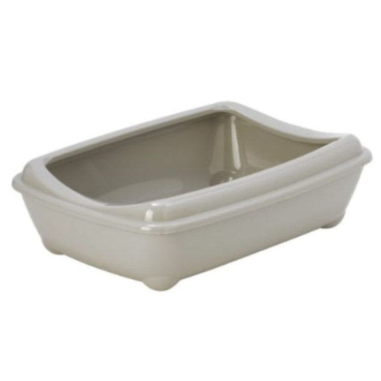 PET CAMELOT MODERNA ΑΝΟΙΧΤΗ ΛΕΚΑΝΗ ΓΑΤΑΣ ΓΚΡΙ ΜΕ ΠΡΟΣΤΑΤΕΥΤΙΚΟ ΠΛΑΙΣΙΟ 42x30cm