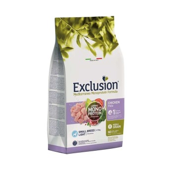 EXCLUSION MEDITERRANEO NOBLE GRAIN LIGHT CHICKEN ADULT DOG SMALL BREED 500gr EXCLUSION MEDITERRANEO NOBLE GRAIN LIGHT CHICKEN ADULT DOG SMALL BREED 500gr