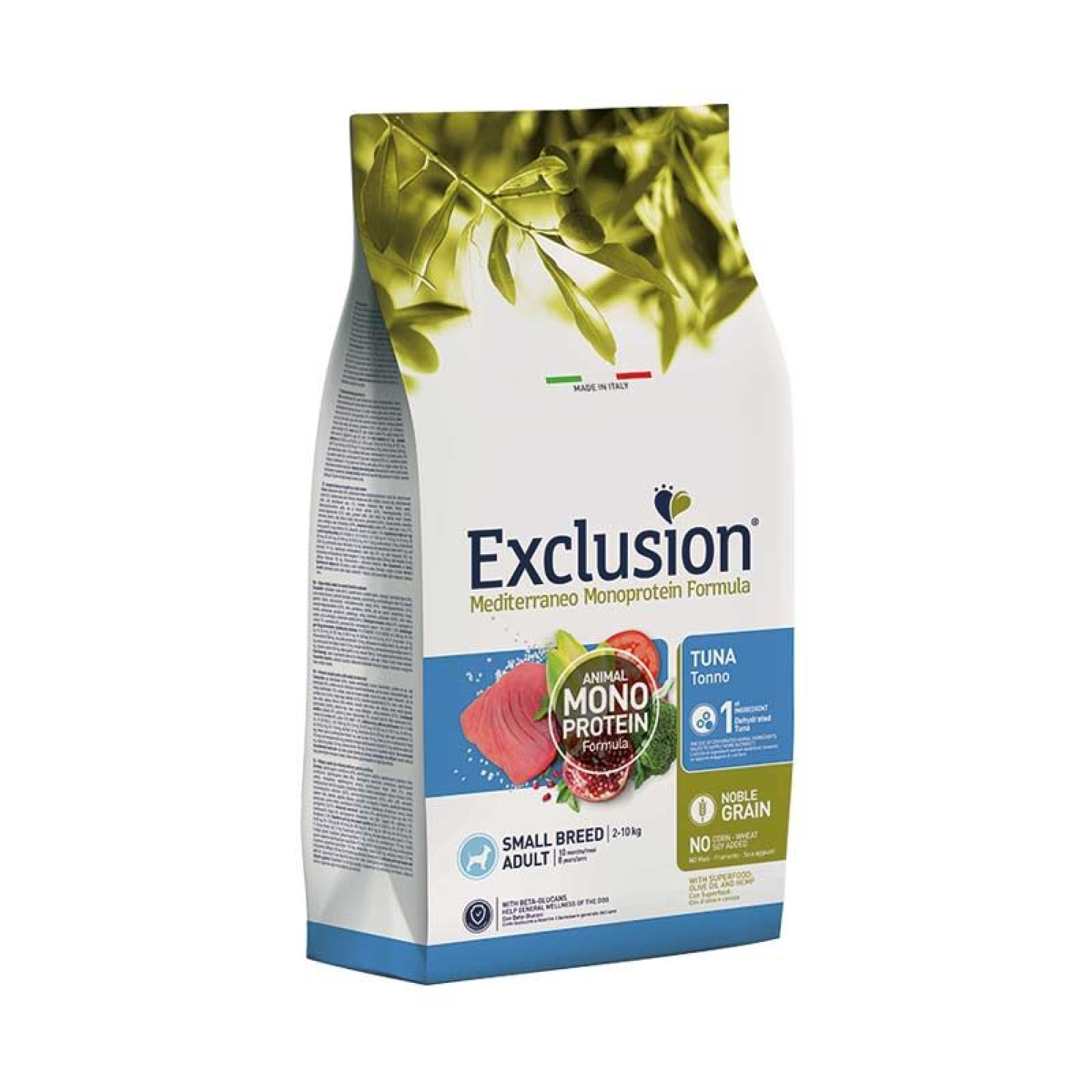 EXCLUSION MEDITERRANEO NOBLE GRAIN TUNA ADULT DOG SMALL BREED 500gr
