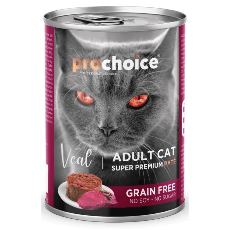 PROCHOICE SUPER PREMIUM GRAIN FREE ADULT CAT WET FOOD PATE ΣΥΚΩΤΙ 400GR PROCHOICE SUPER PREMIUM GRAIN FREE ADULT CAT WET FOOD PATE ΣΥΚΩΤΙ 400GR