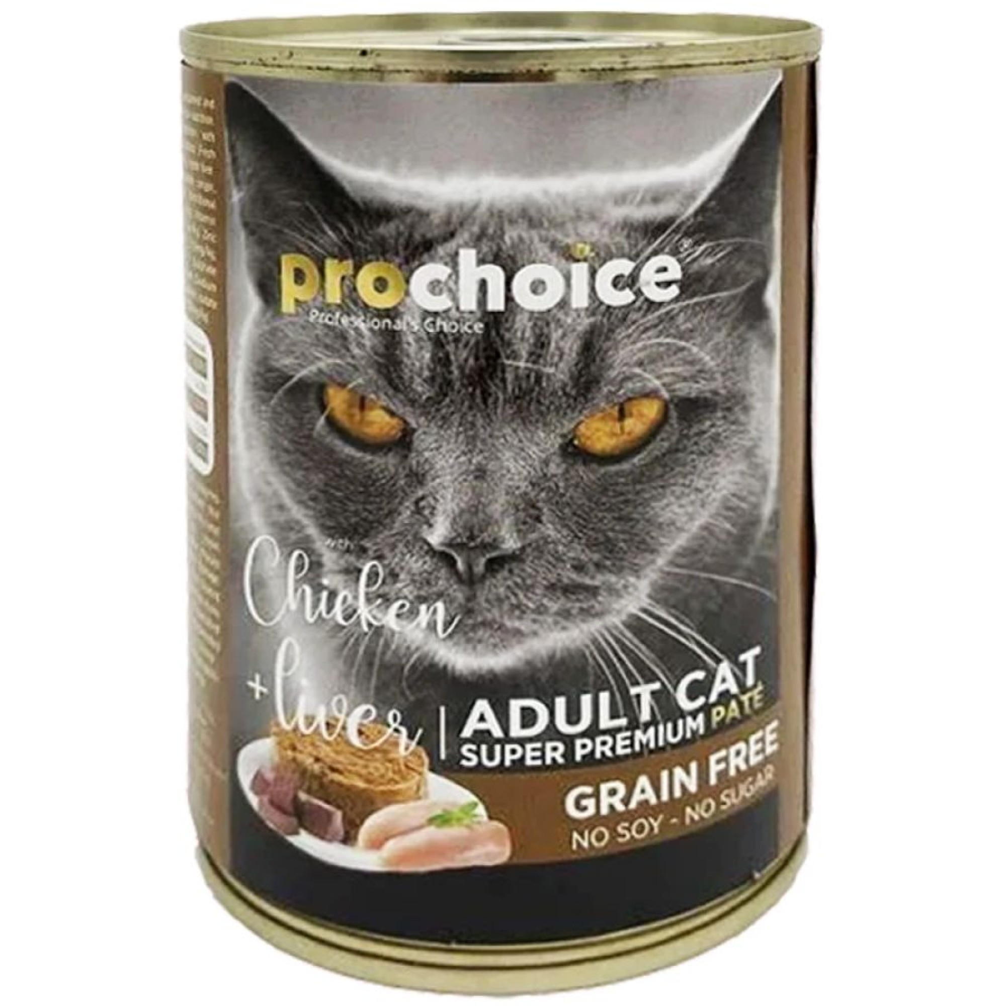PROCHOICE SUPER PREMIUM GRAIN FREE ADULT CAT WET FOOD PATE ΚΟΤΟΠΟΥΛΟ ΚΑΙ ΣΥΚΩΤΙ 400GR