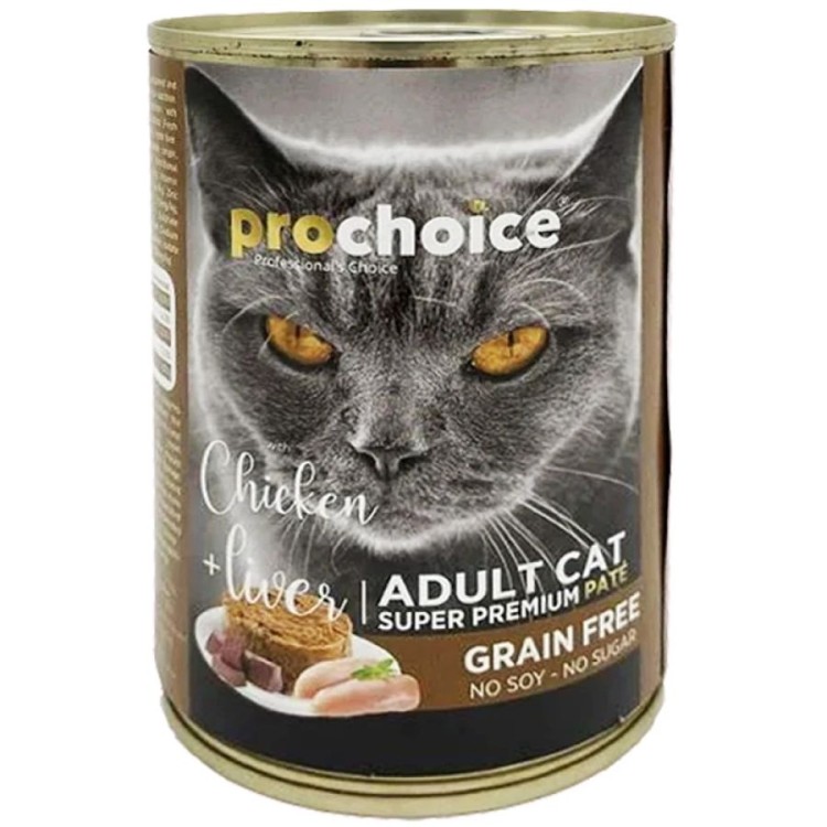 PROCHOICE SUPER PREMIUM GRAIN FREE ADULT CAT WET FOOD PATE ΚΟΤΟΠΟΥΛΟ ΚΑΙ ΣΥΚΩΤΙ 400GR PROCHOICE SUPER PREMIUM GRAIN FREE ADULT CAT WET FOOD PATE ΚΟΤΟΠΟΥΛΟ ΚΑΙ ΣΥΚΩΤΙ 400GR