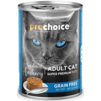 PROCHOICE SUPER PREMIUM GRAIN FREE ADULT CAT WET FOOD PATE ΣΑΡΔΕΛΑ ΚΑΙ ΓΑΥΡΟ 400GR PROCHOICE SUPER PREMIUM GRAIN FREE ADULT CAT WET FOOD PATE ΣΑΡΔΕΛΑ ΚΑΙ ΓΑΥΡΟ 400GR