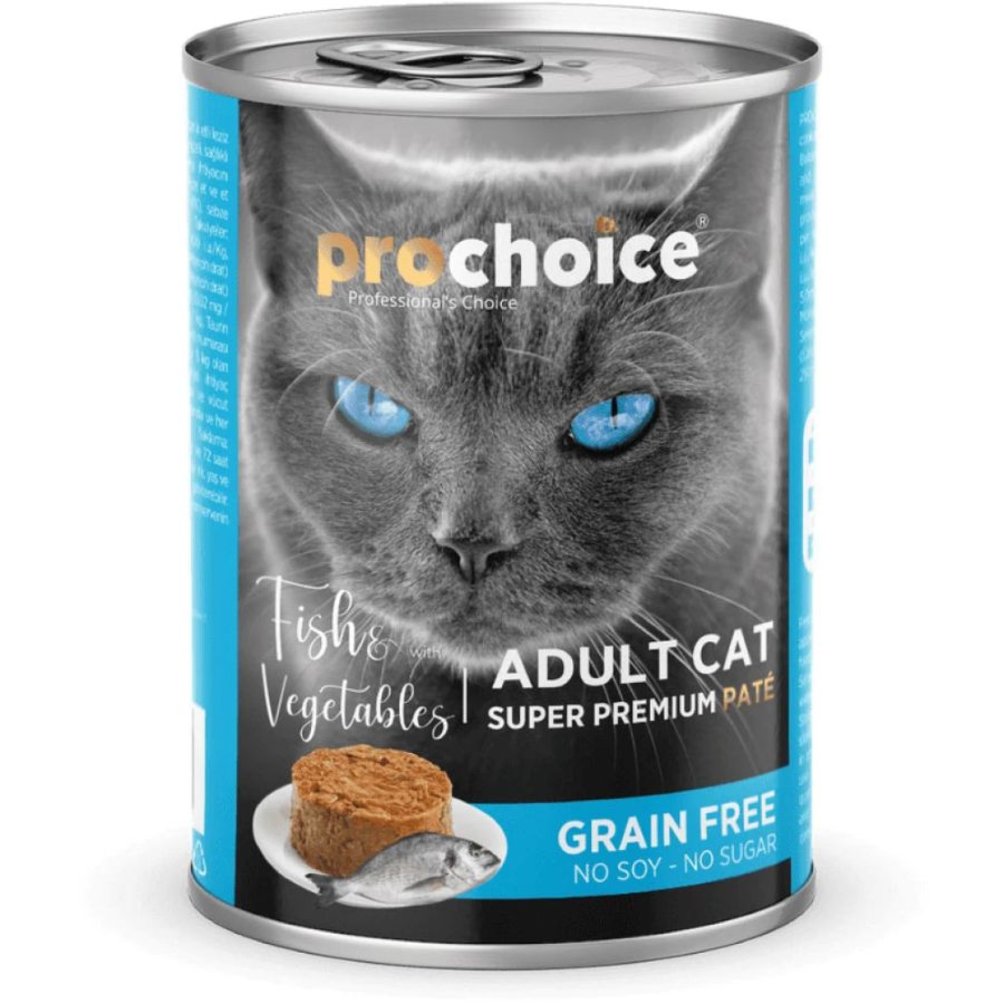 PROCHOICE SUPER PREMIUM GRAIN FREE ADULT CAT WET FOOD PATE ΨΑΡΙ ΚΑΙ ΛΑΧΑΝΙΚΑ 400GR