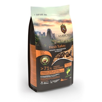 AMBROSIA MEDITERRANEAN GRAIN FREE SENIOR DOG LIGHT STERILIZED FRESH TURKEY 5kg