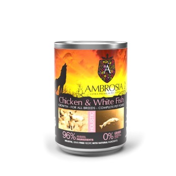 AMBROSIA GRAIN FREE PUPPY ΚΟΤΟΠΟΥΛΟ ΚΑΙ ΛΕΥΚΑ ΨΑΡΙΑ 400gr AMBROSIA GRAIN FREE PUPPY ΚΟΤΟΠΟΥΛΟ ΚΑΙ ΛΕΥΚΑ ΨΑΡΙΑ 400gr